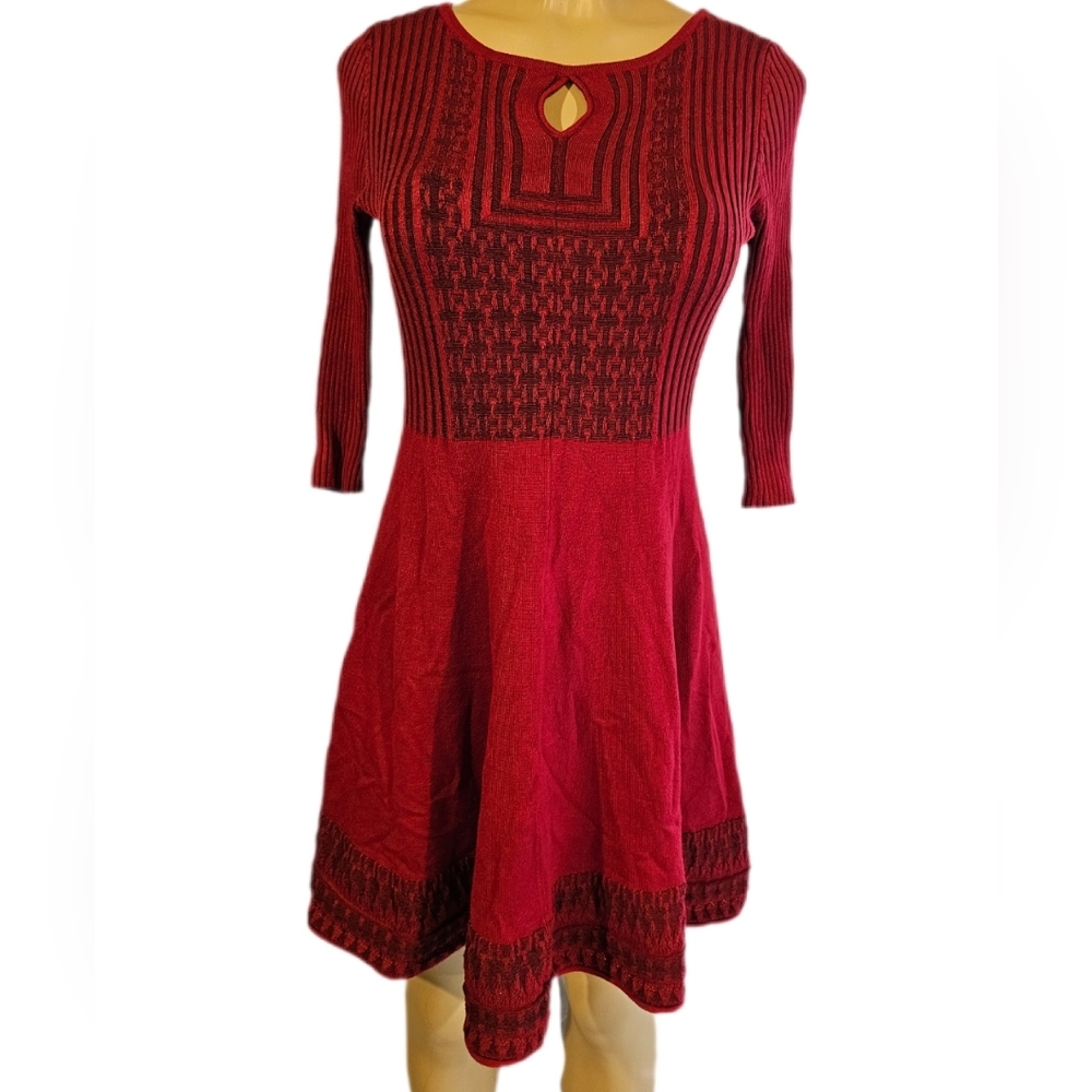 Olive & Oak Red Sweater Dress Petite Small